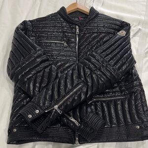 Moncler Shiny Black Puffer Jacket Size 2